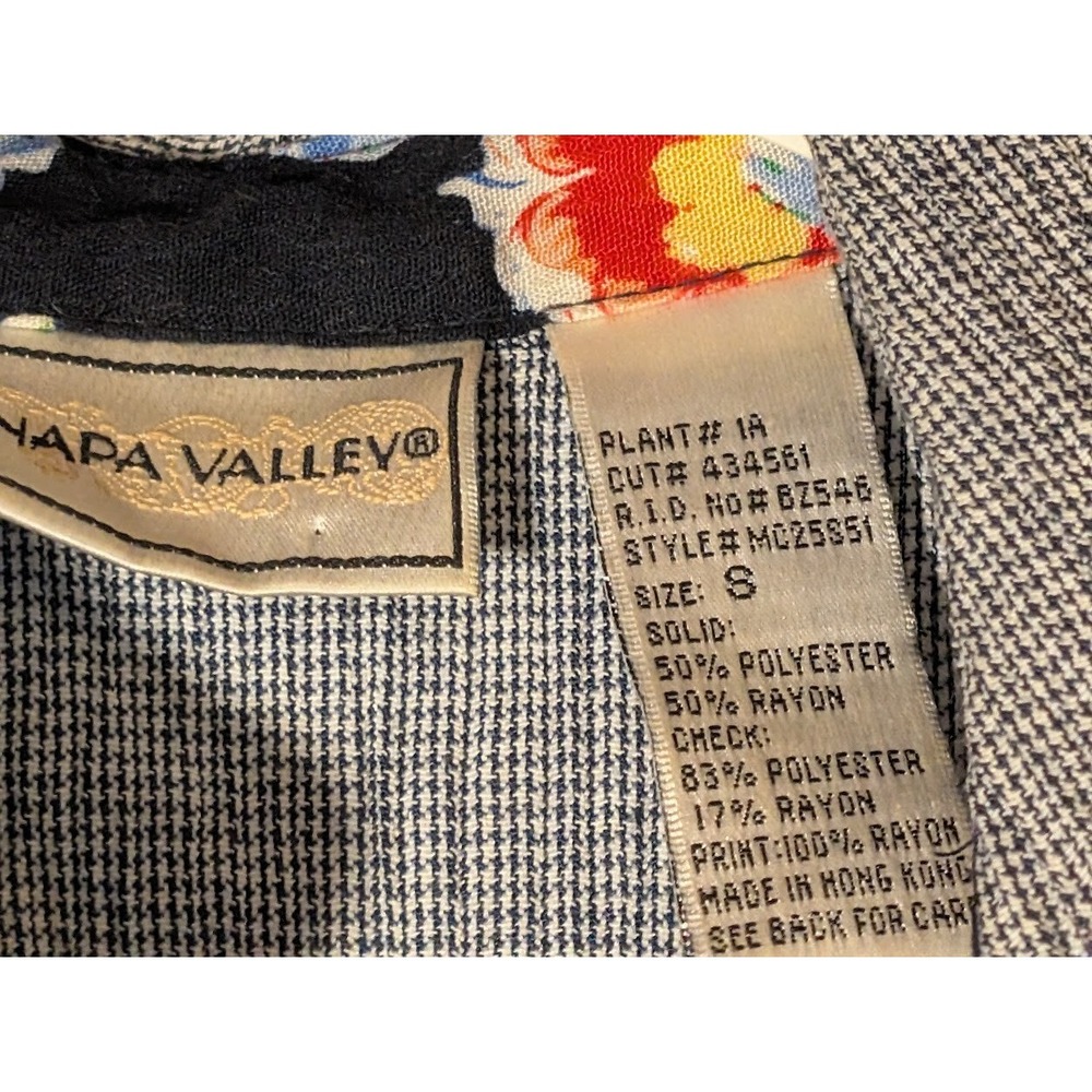 Napa Valley Patchwork Floral Button Front Shirt Size 8 Short Sleeve Retro - Picture 3 of 3